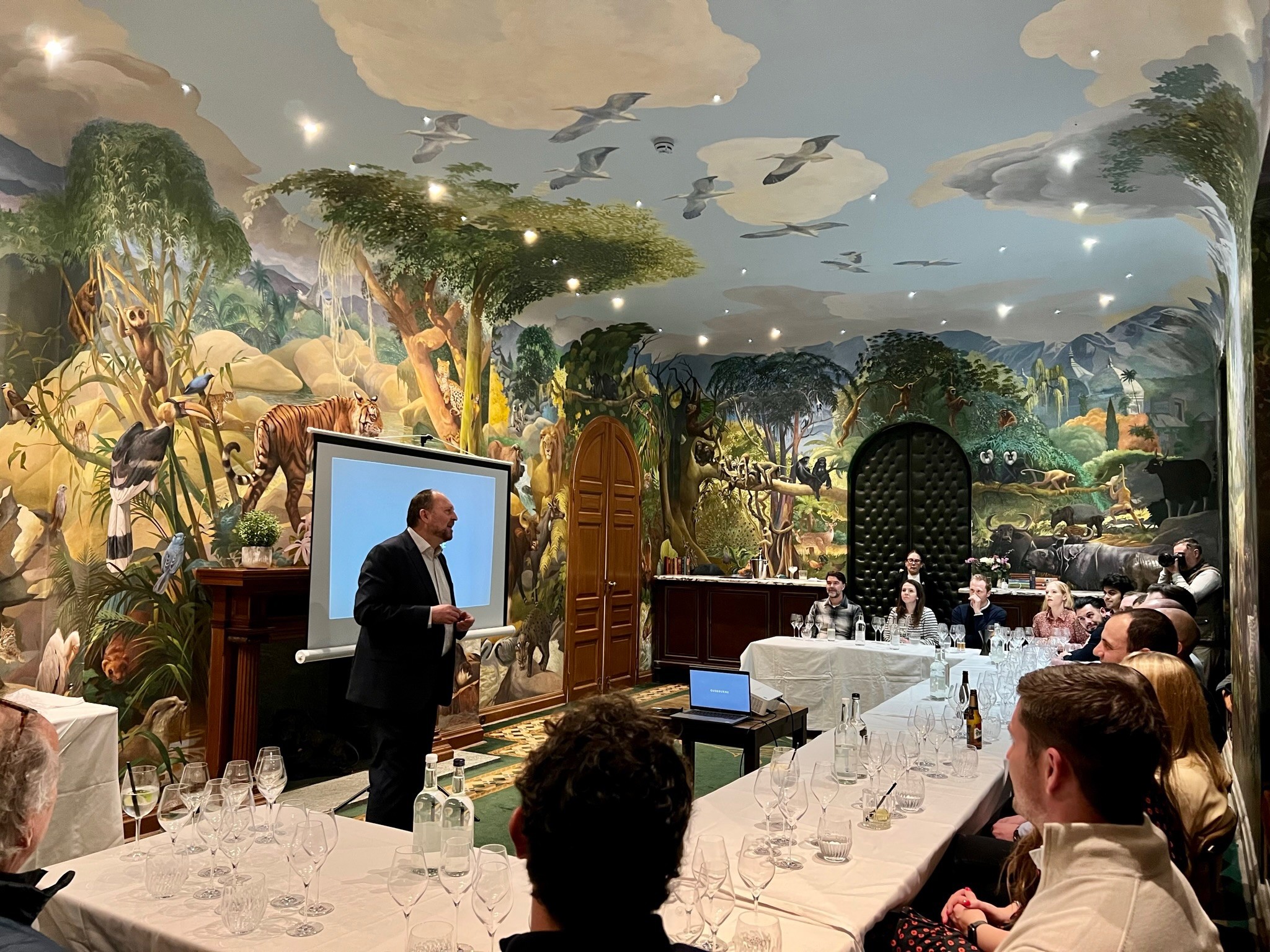 Snow-covered chalet venue for IQUW corporate ski event