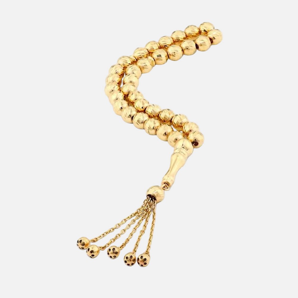 Assos Pırlanta Özel Tasarım Lüks İşlemeli Altın Tesbih Modeli