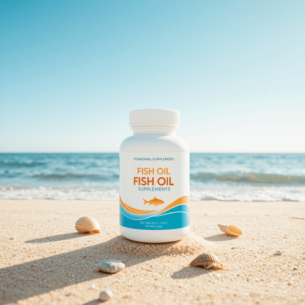 product photography of a bottle of fish oil supplements for cardiovascular support