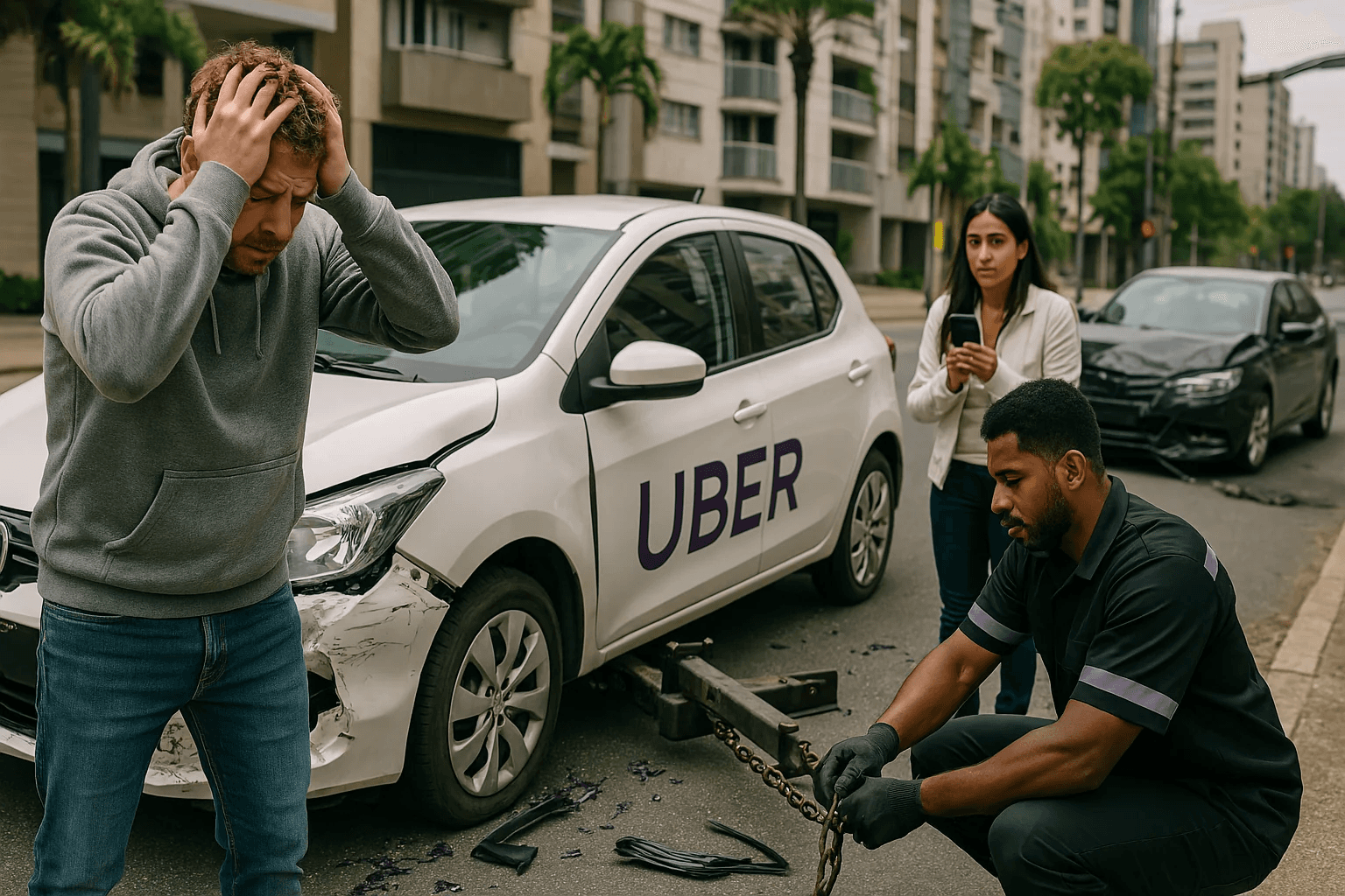 Homen com mão na cabeça