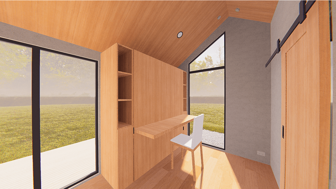 Workspace in a tiny house