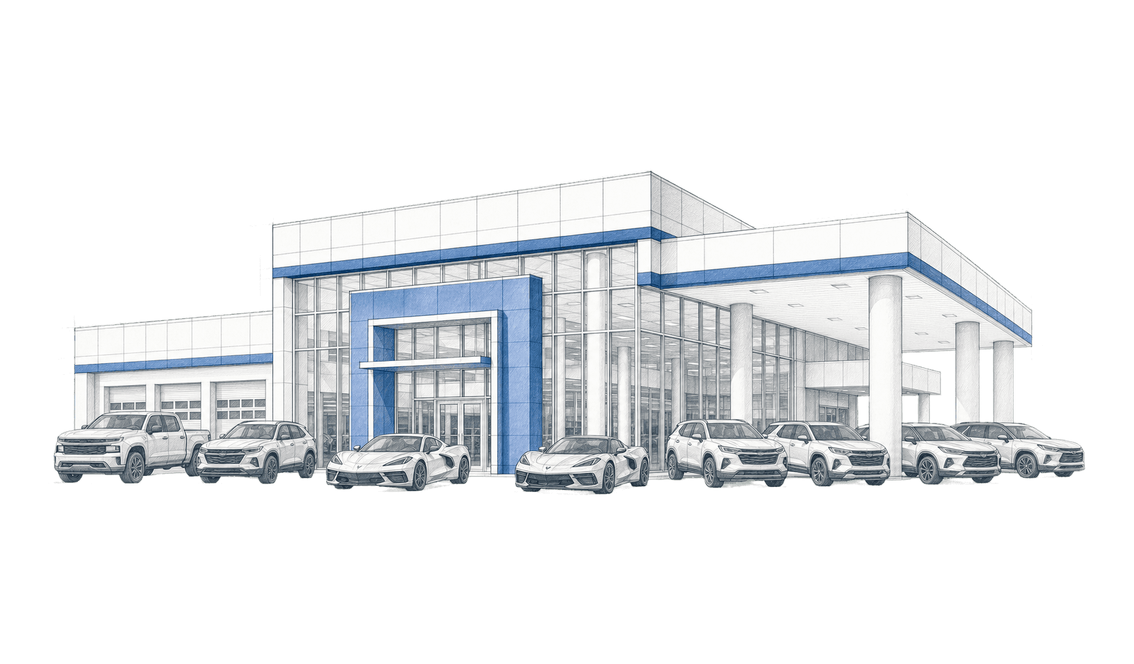 Parkway Chevrolet technical dealership illustration