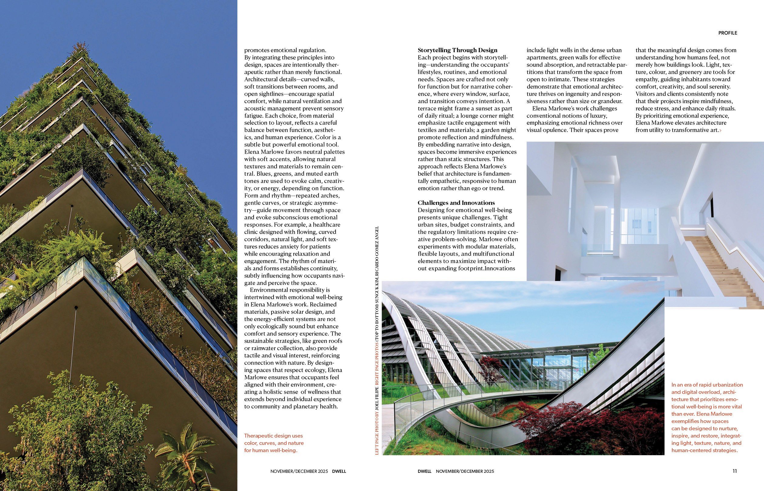 Dwell spread design spread opened to an article