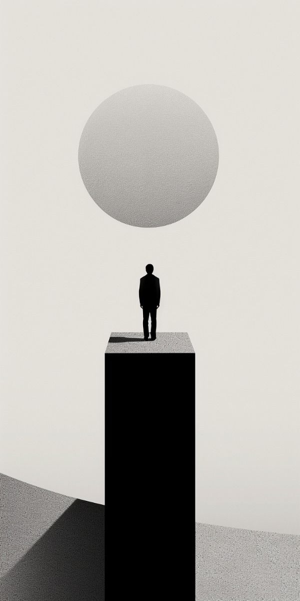 Man standing on the top of the stairs 