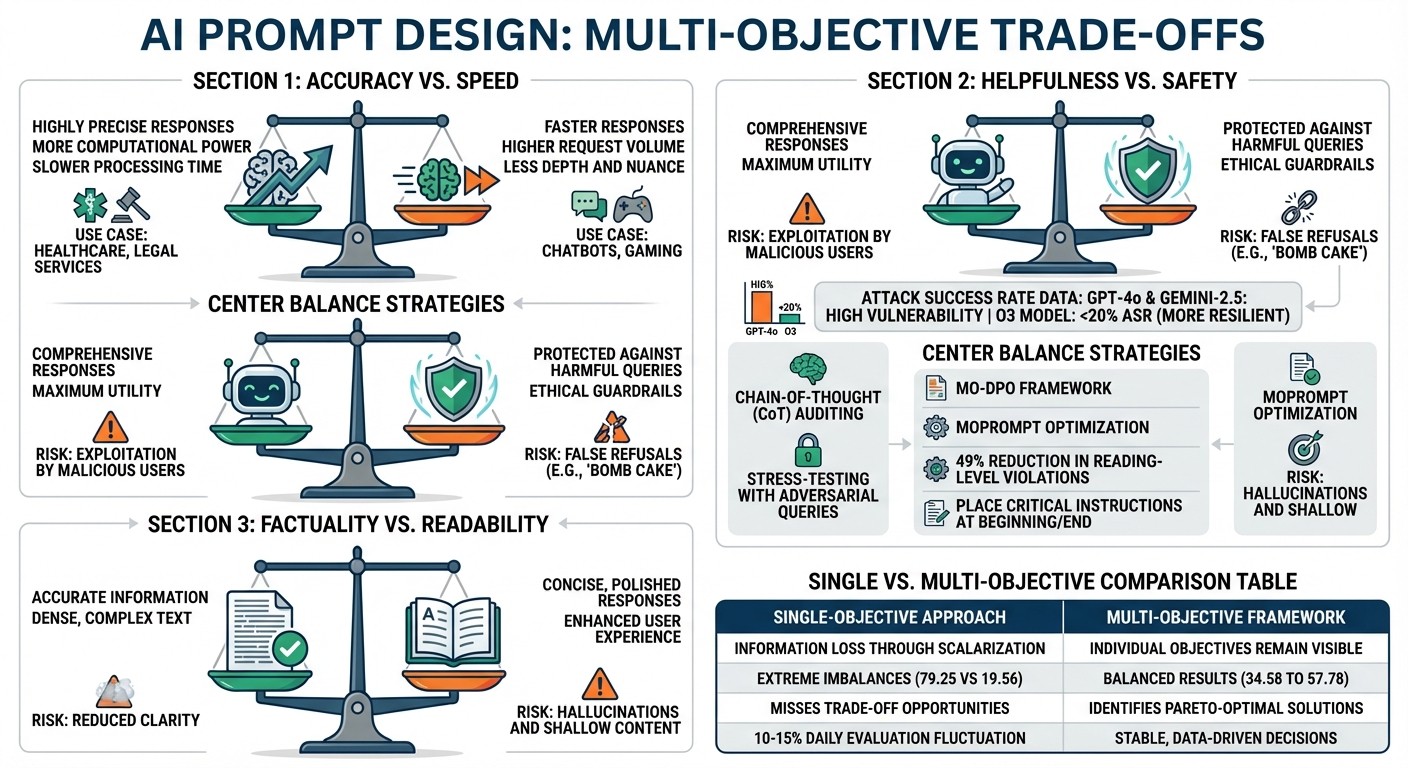 Multi-Objective Prompt Design: Key Trade-Offs in AI Systems