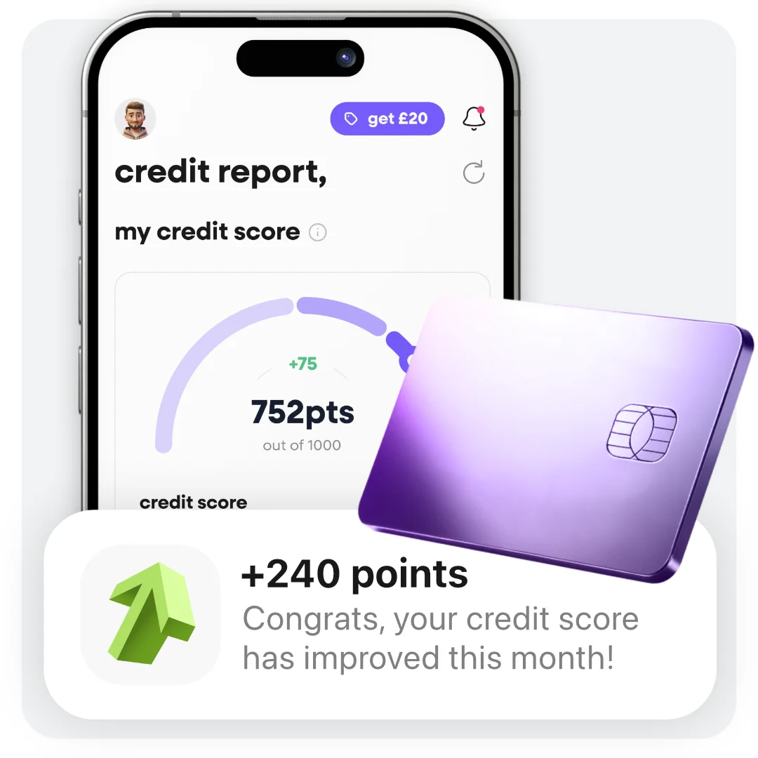 Phone notification highlighting credit building through Boshhh