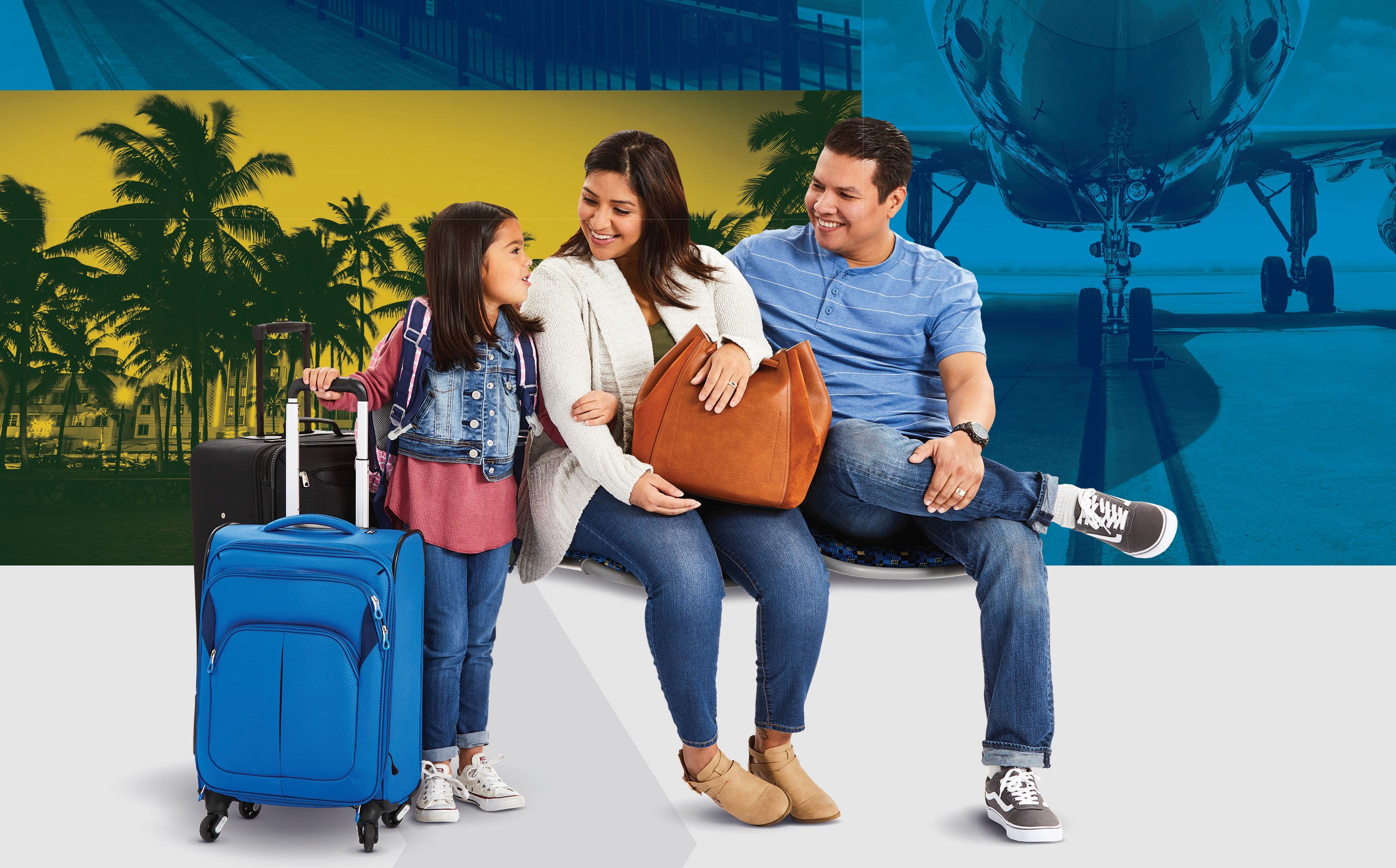 Family traveling on dart train