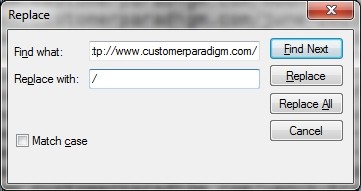 Find and replace function in Excel