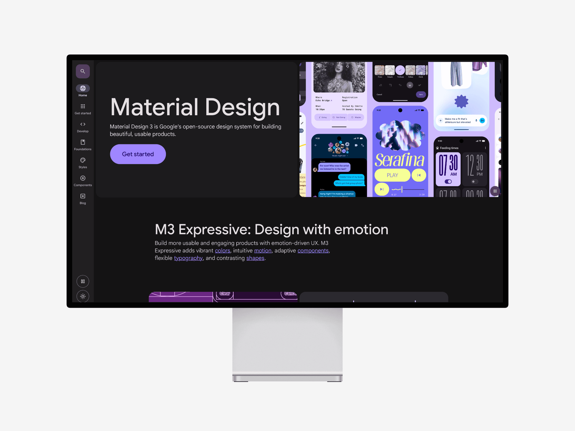 Material design system documentation