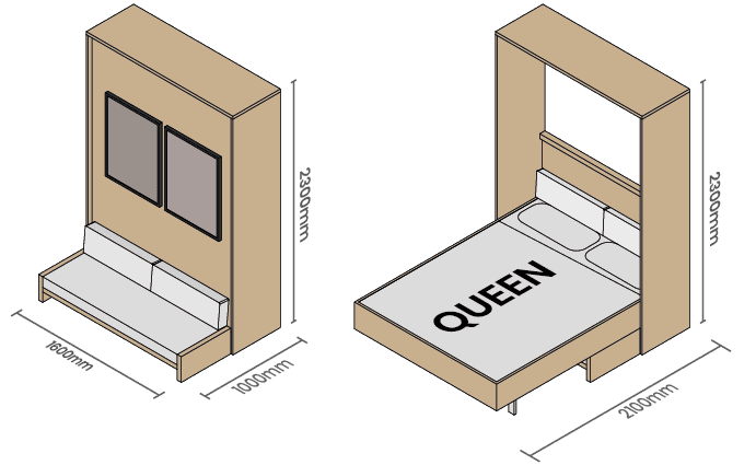 Murphy Bed - Tiny House Bedroom