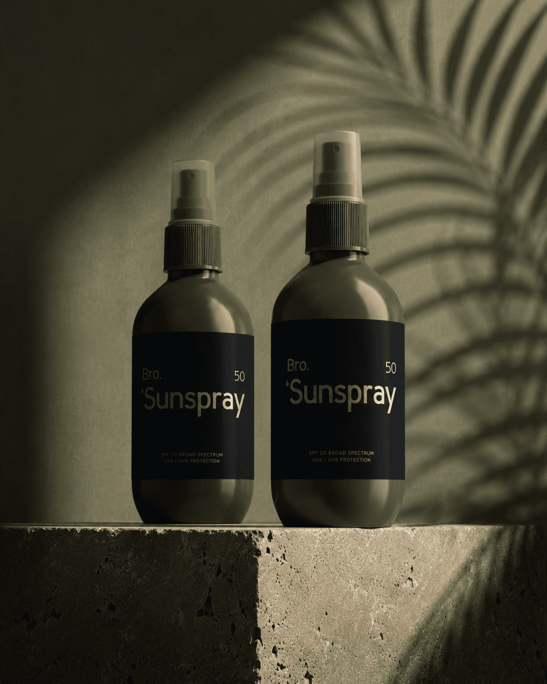 Two bottles of Bro. Sunspray SPF 50