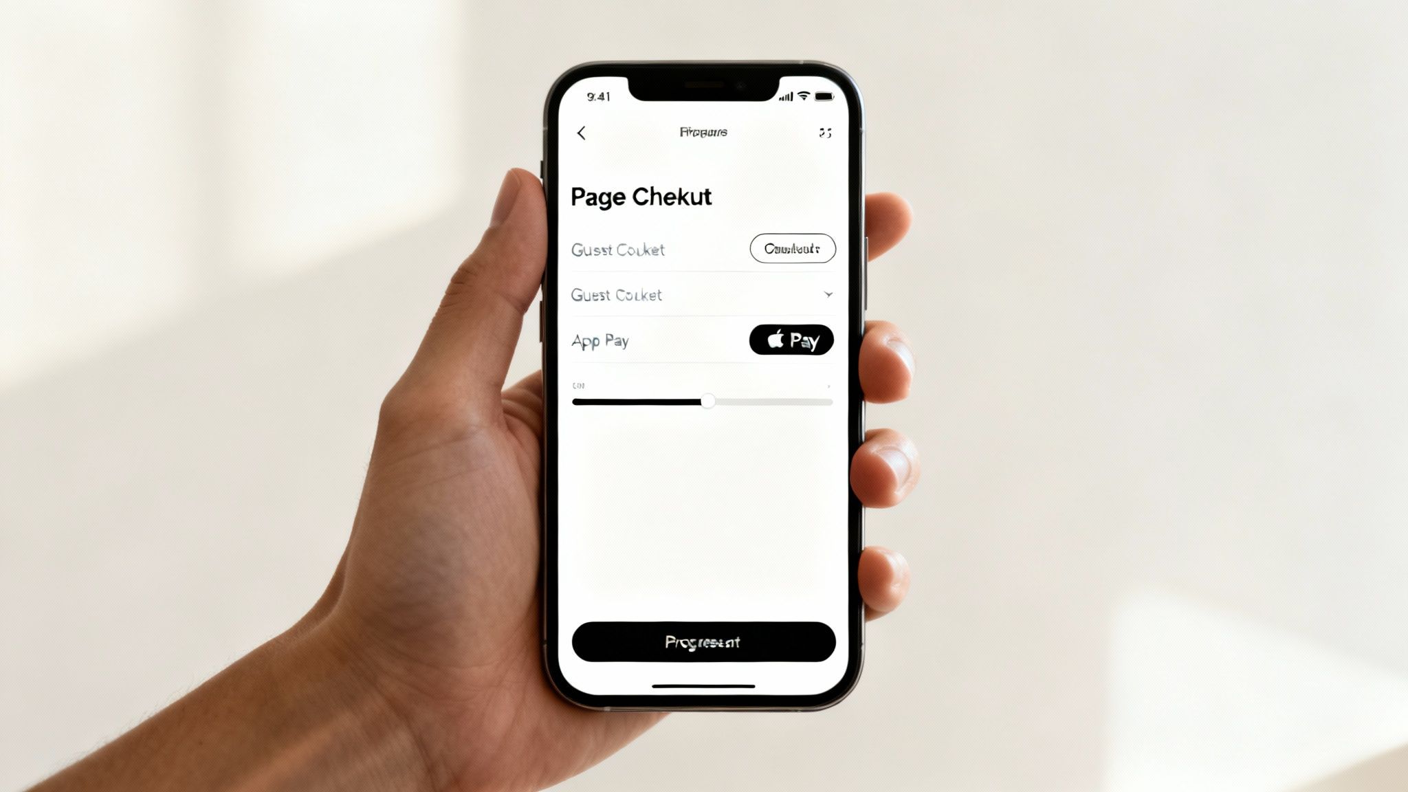A person happily completing a purchase on their smartphone.