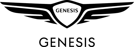 The image displays the Genesis logo, featuring a stylized black emblem with wings and the word "GENESIS" prominently centered below, conveying a sense of luxury and elegance.