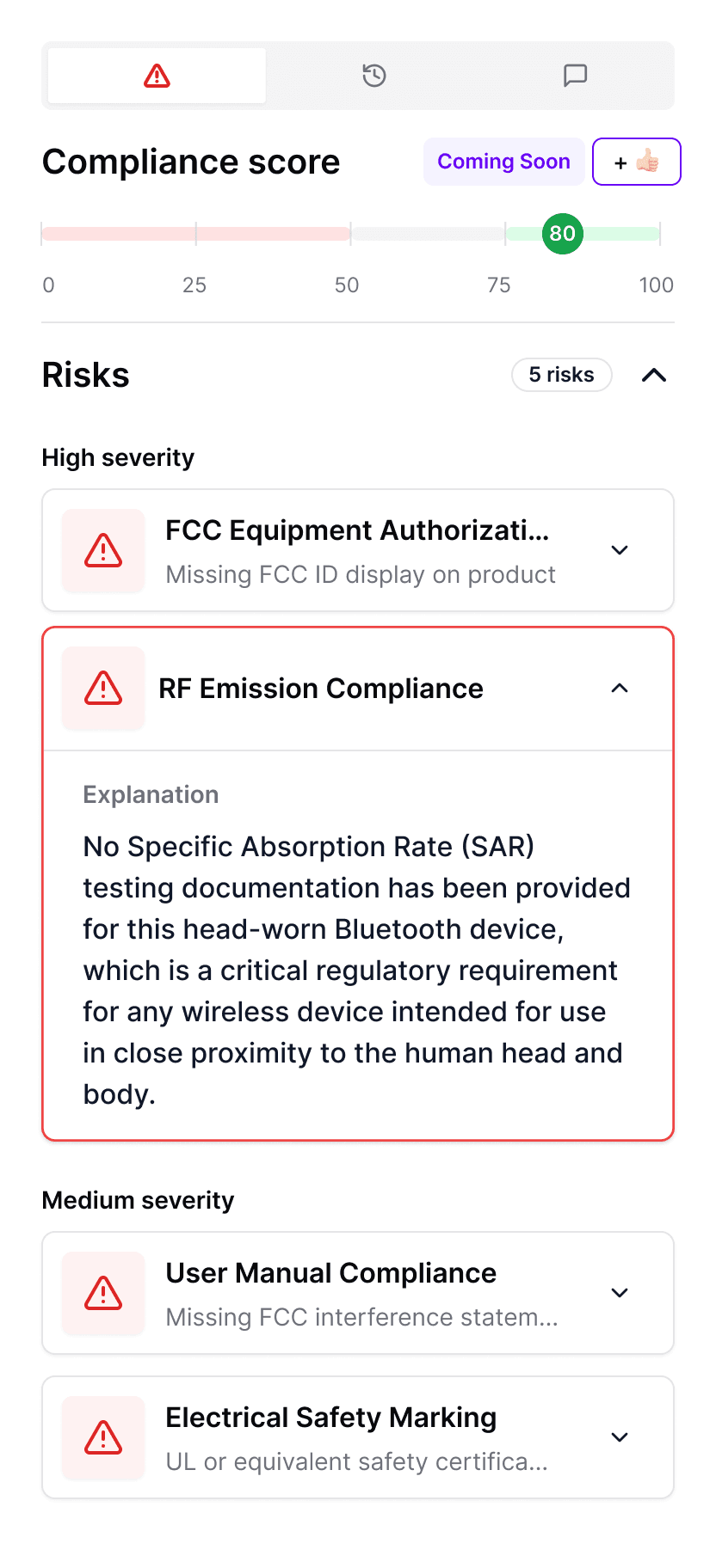 Consumer electronics compliance remediation