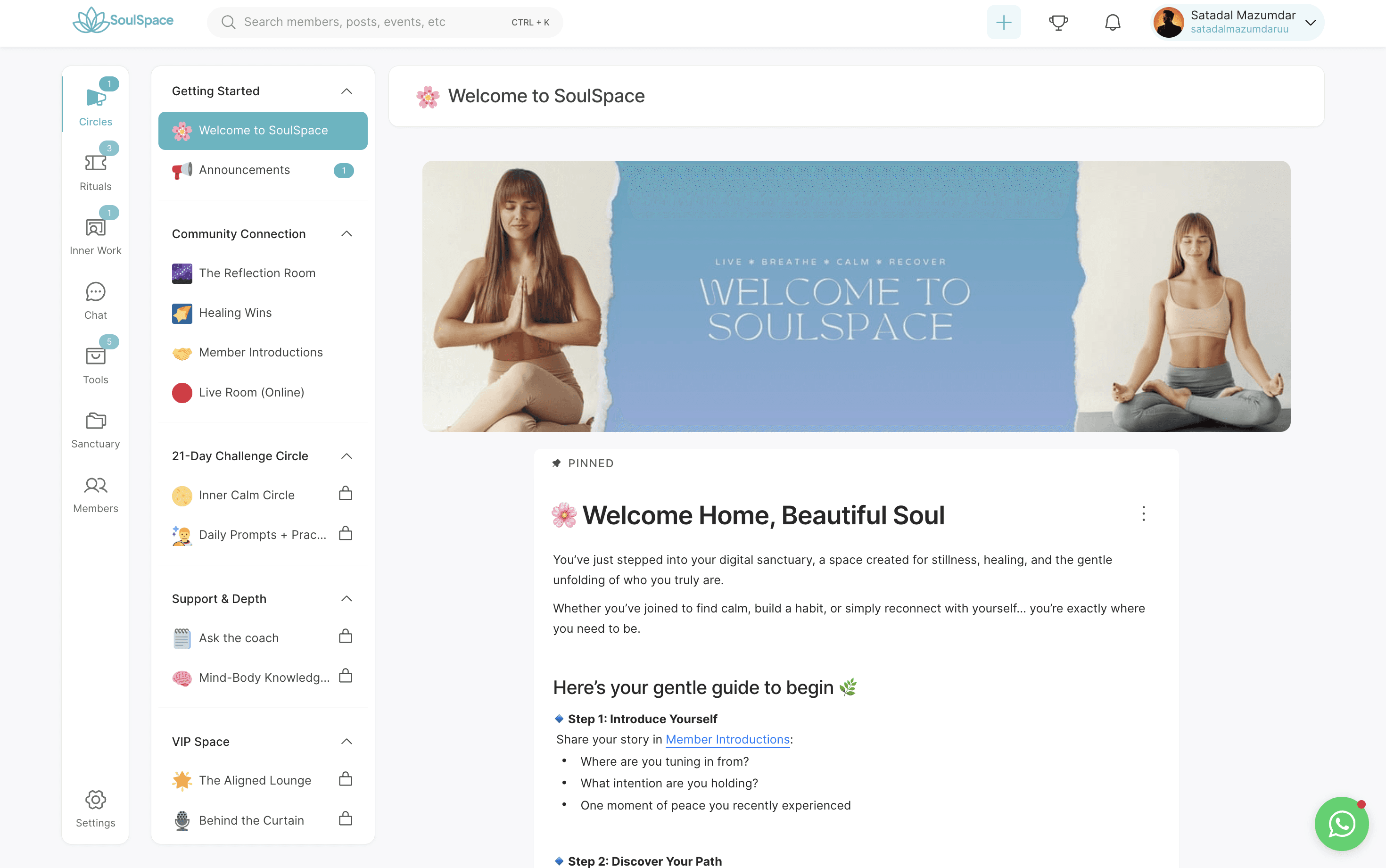 UI of a demo product community built using Wylo.