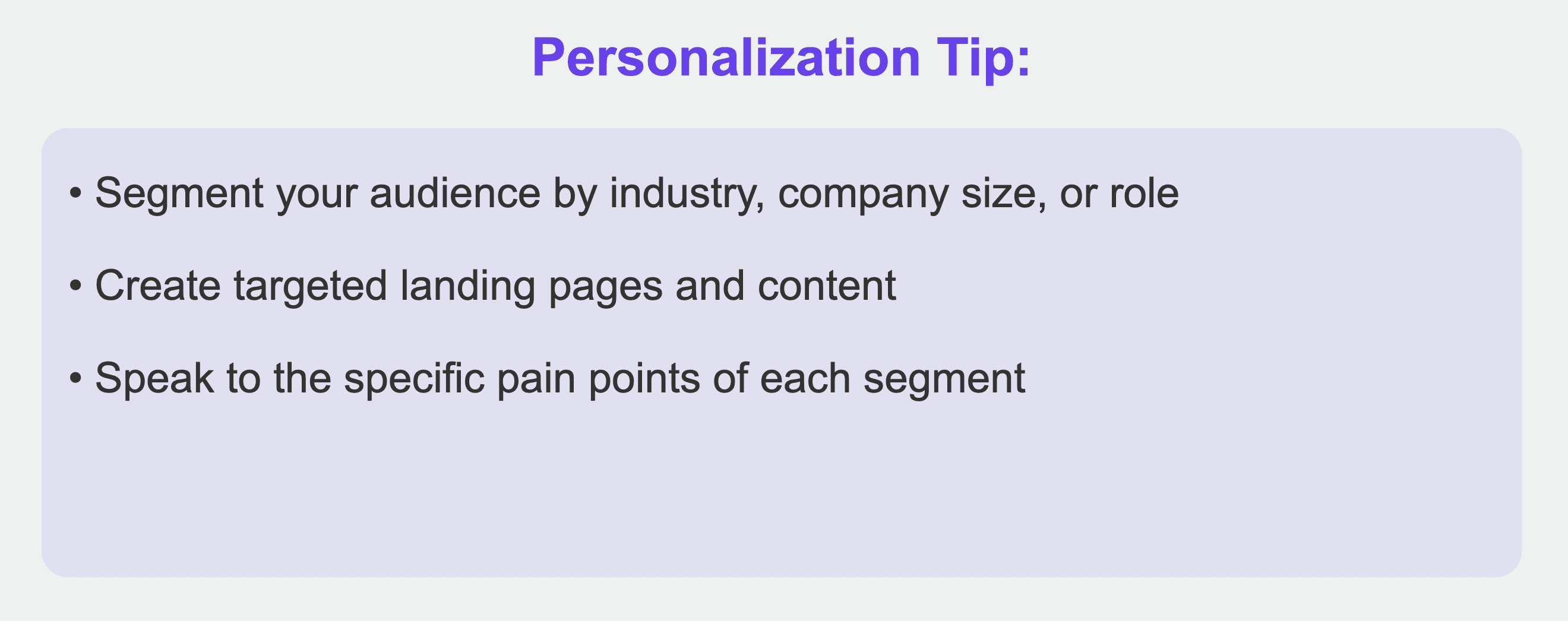 Awareness personalization tips