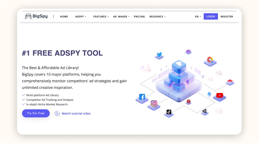 BigSpy Homepage
