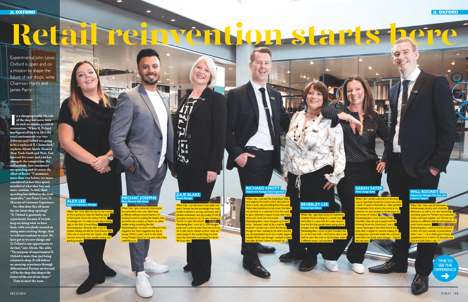 A spread from the Gazette about the John Lewis Oxford branch opening