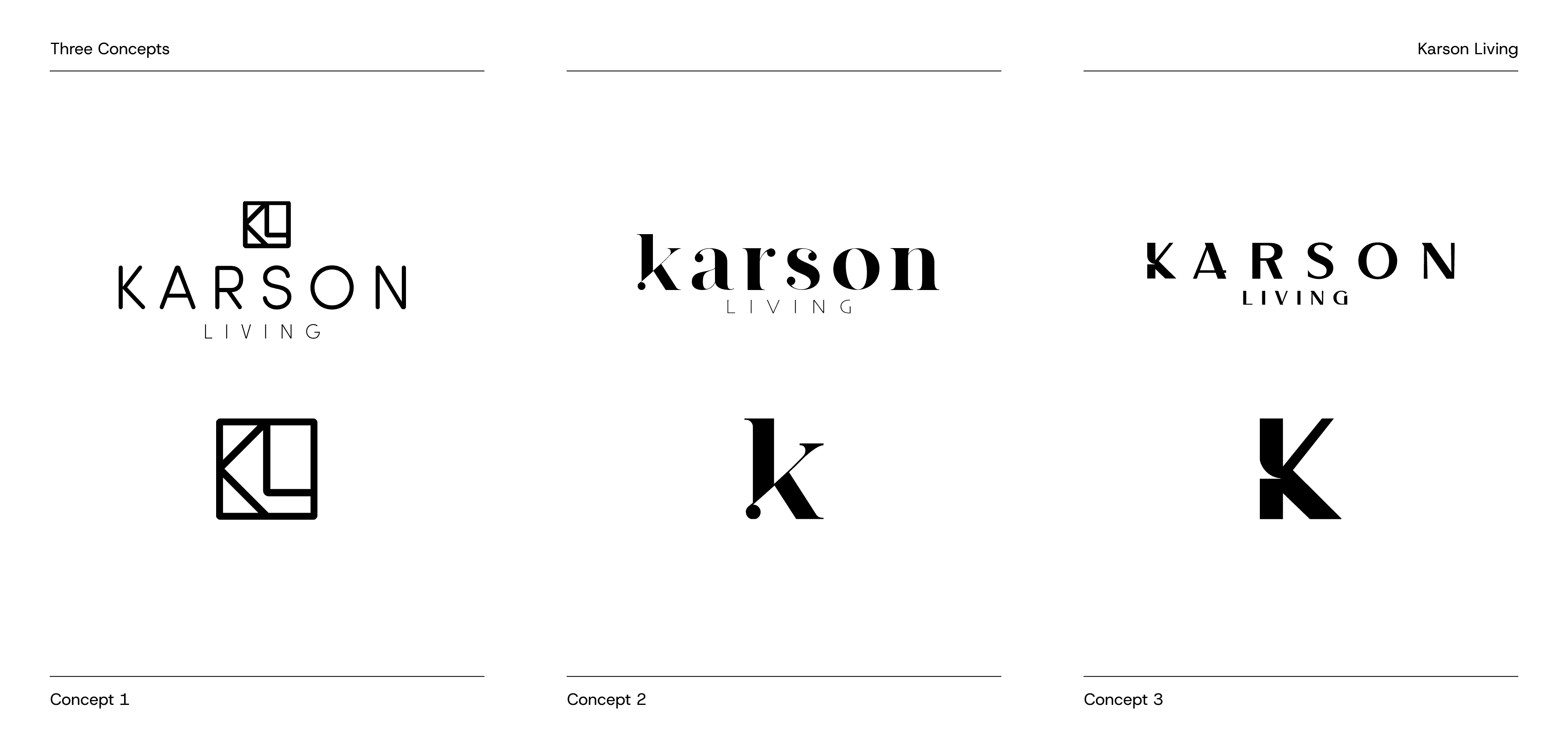 Three logo routes with wordmark and logo