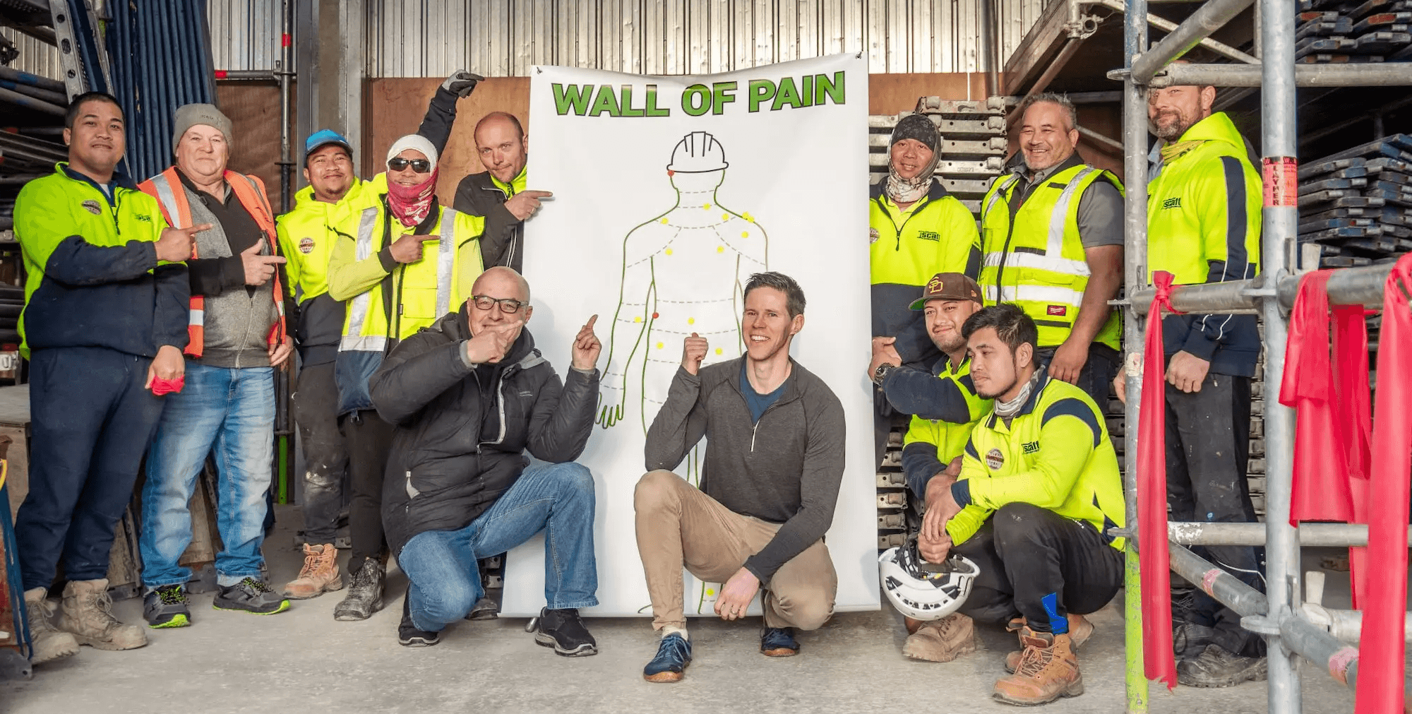 Tradie Physio leading an injury prevention workshop for construction workers in New Zealand