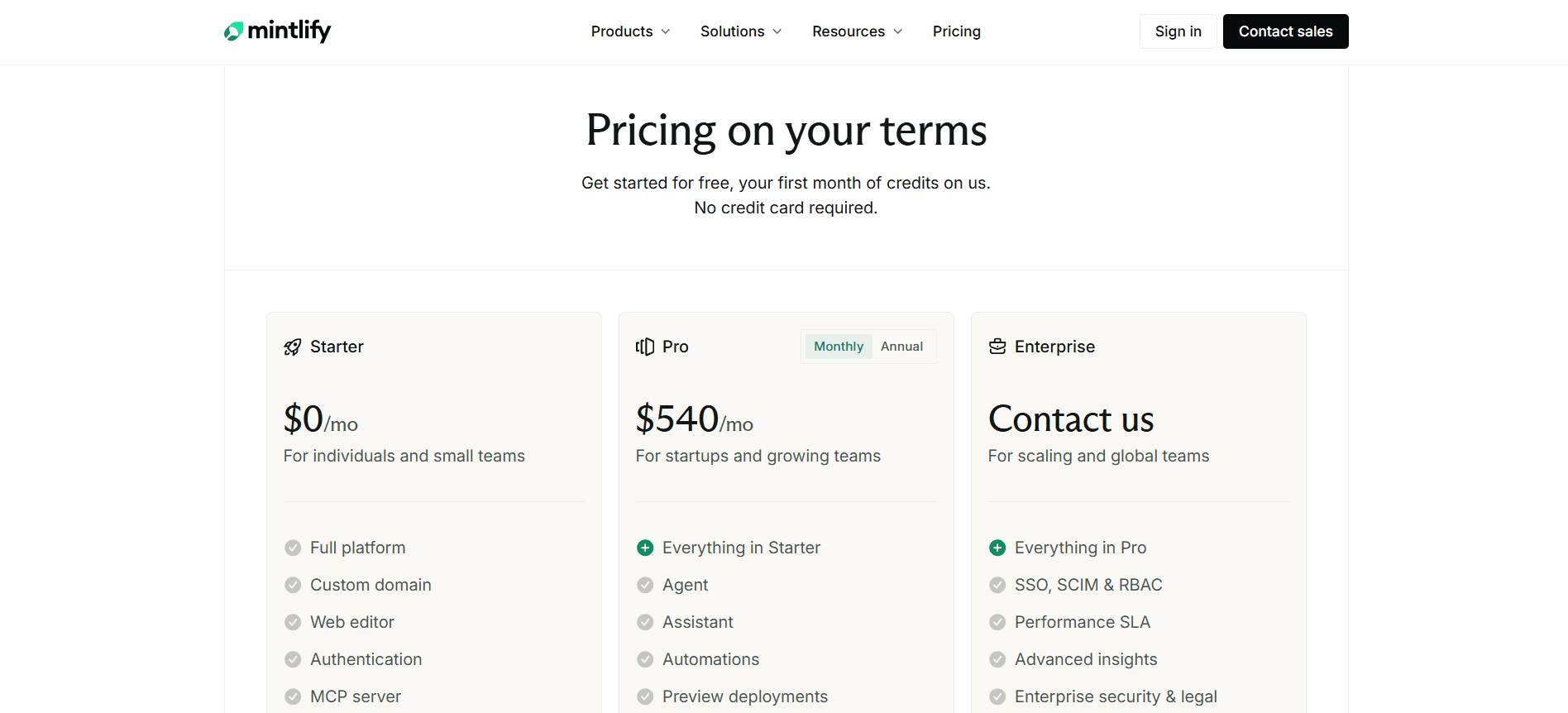 mintlify pricing