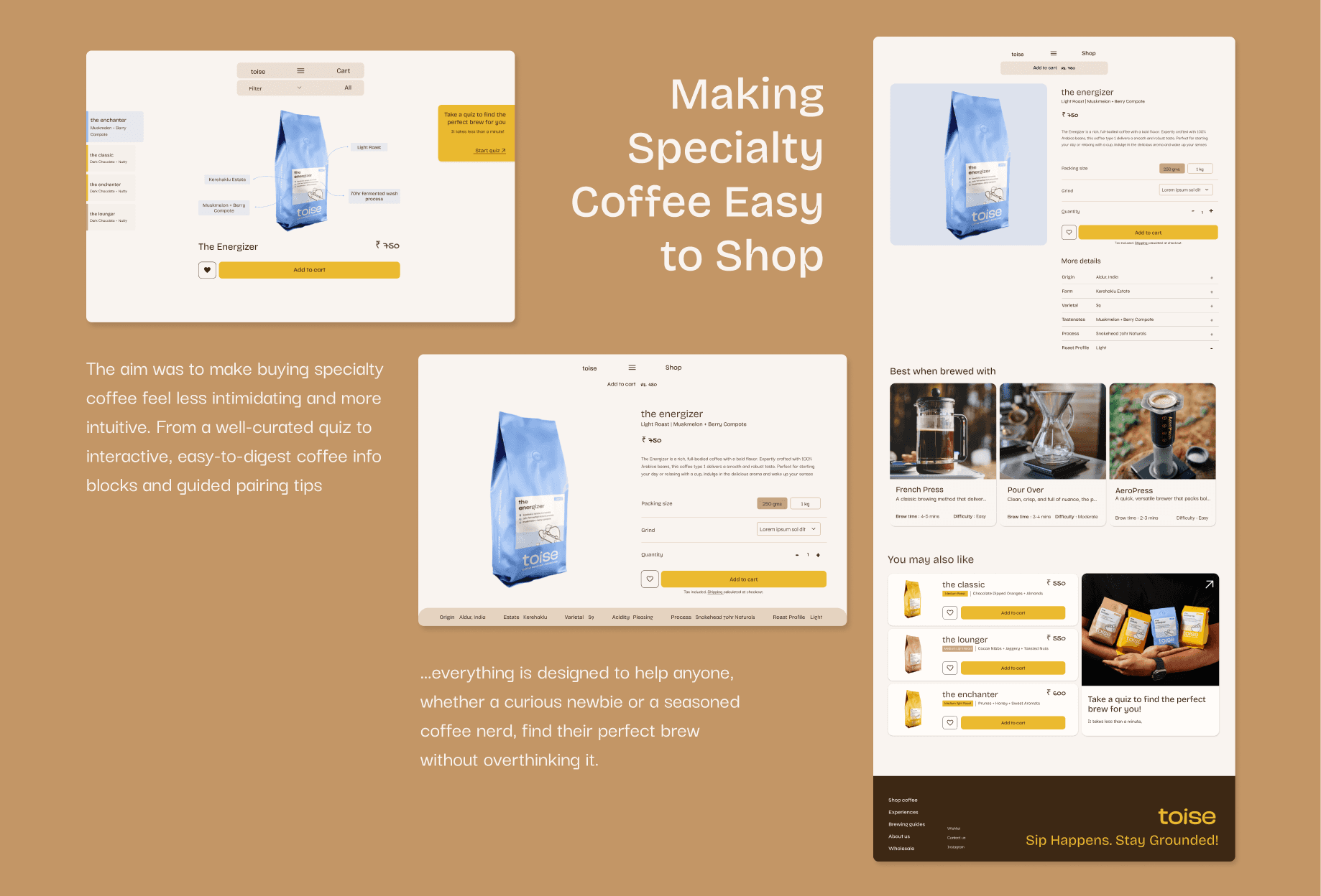 A two screens of the home page of the website