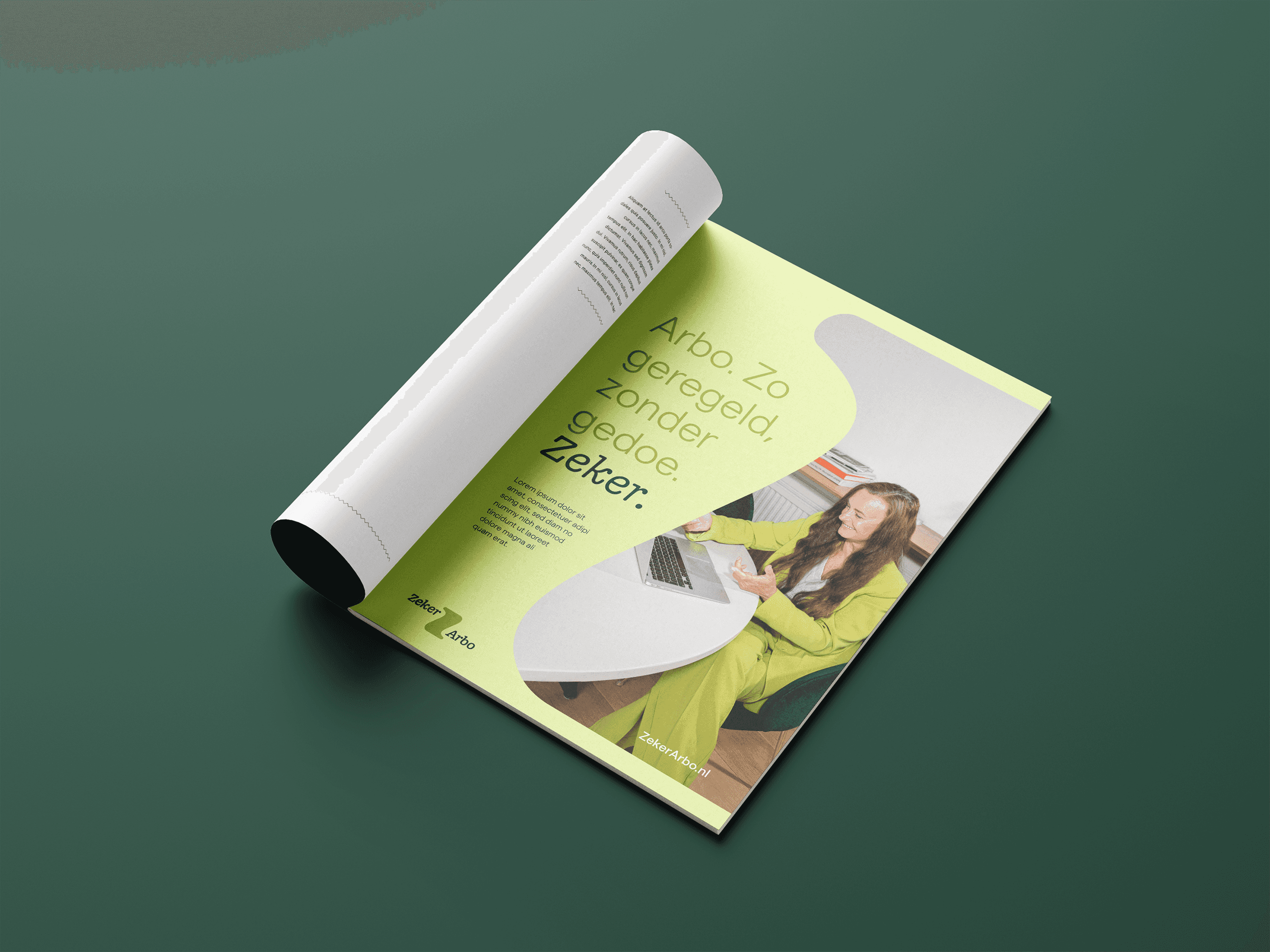 Grafisch ontwerp Zeker Arbo advertentie