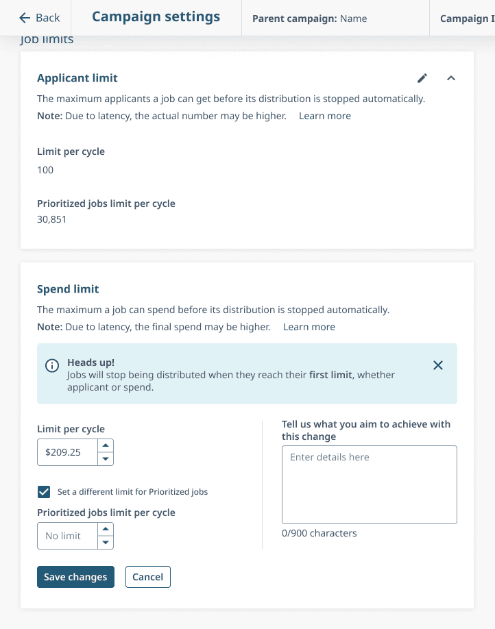An image of Freelio's budget ui