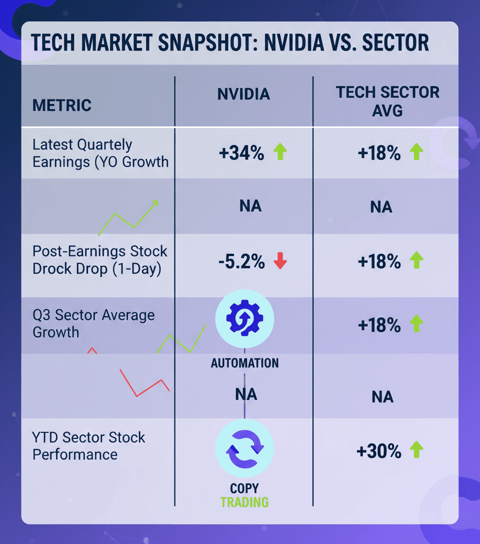 Nvidia earnings and sector performance infographic
