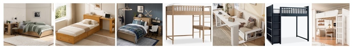 Beds with Desks and Storage for Study