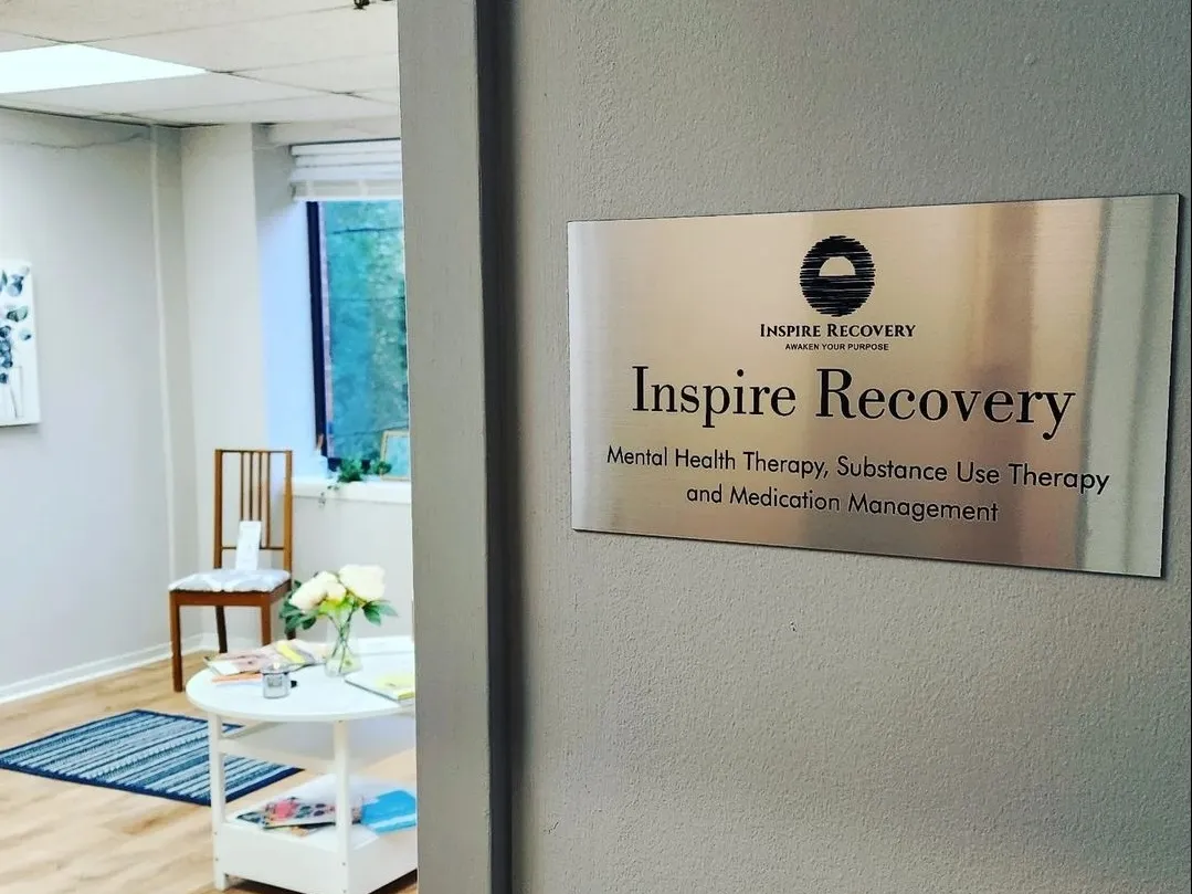Inspire Recovery sign for mental health and substance use therapy services.