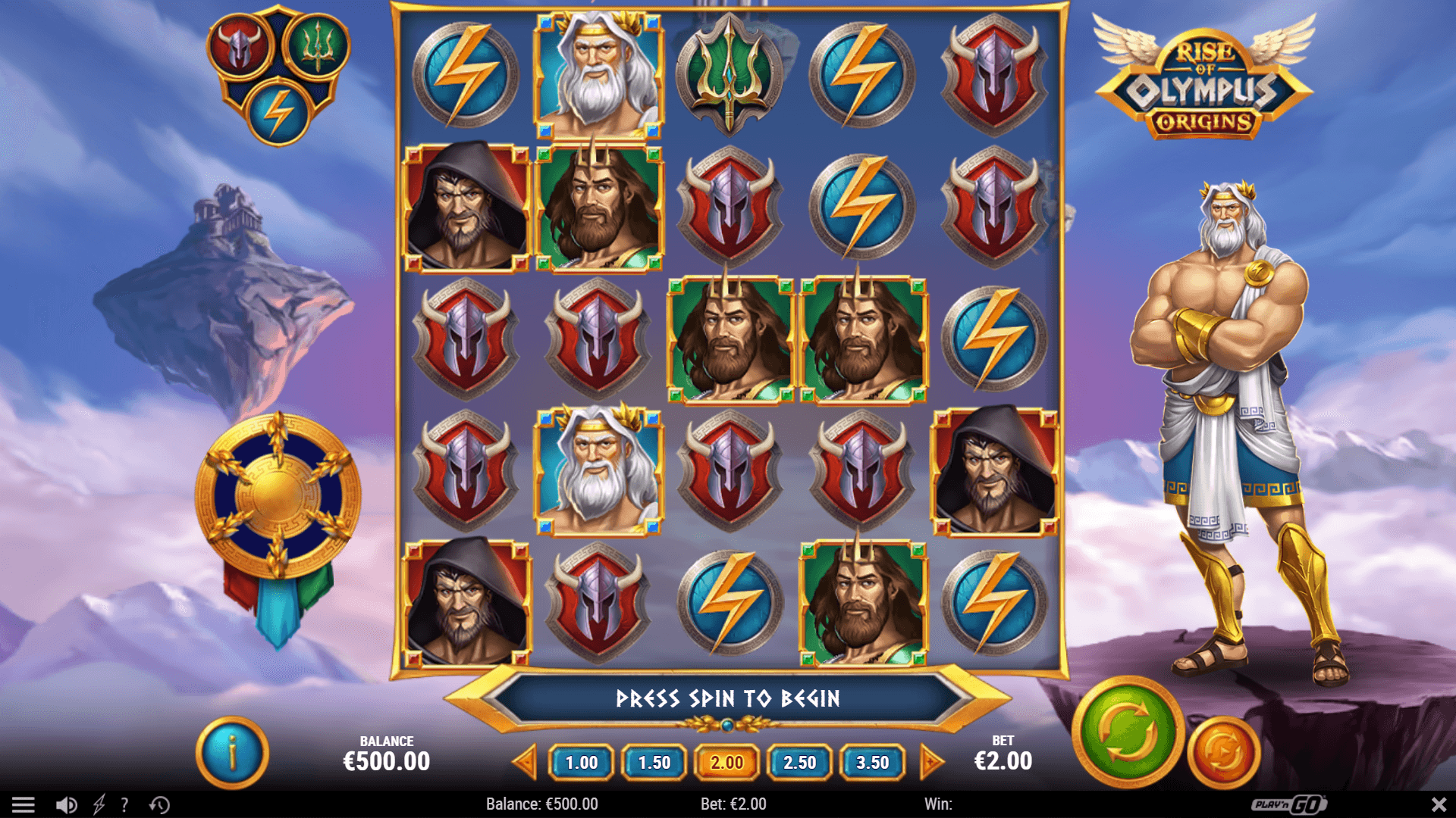 Rise of Olympus Origins - capture desktop officielle Play'n GO
