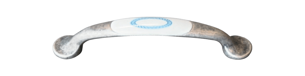 Bügel 109  Altsilber Keramik weiß