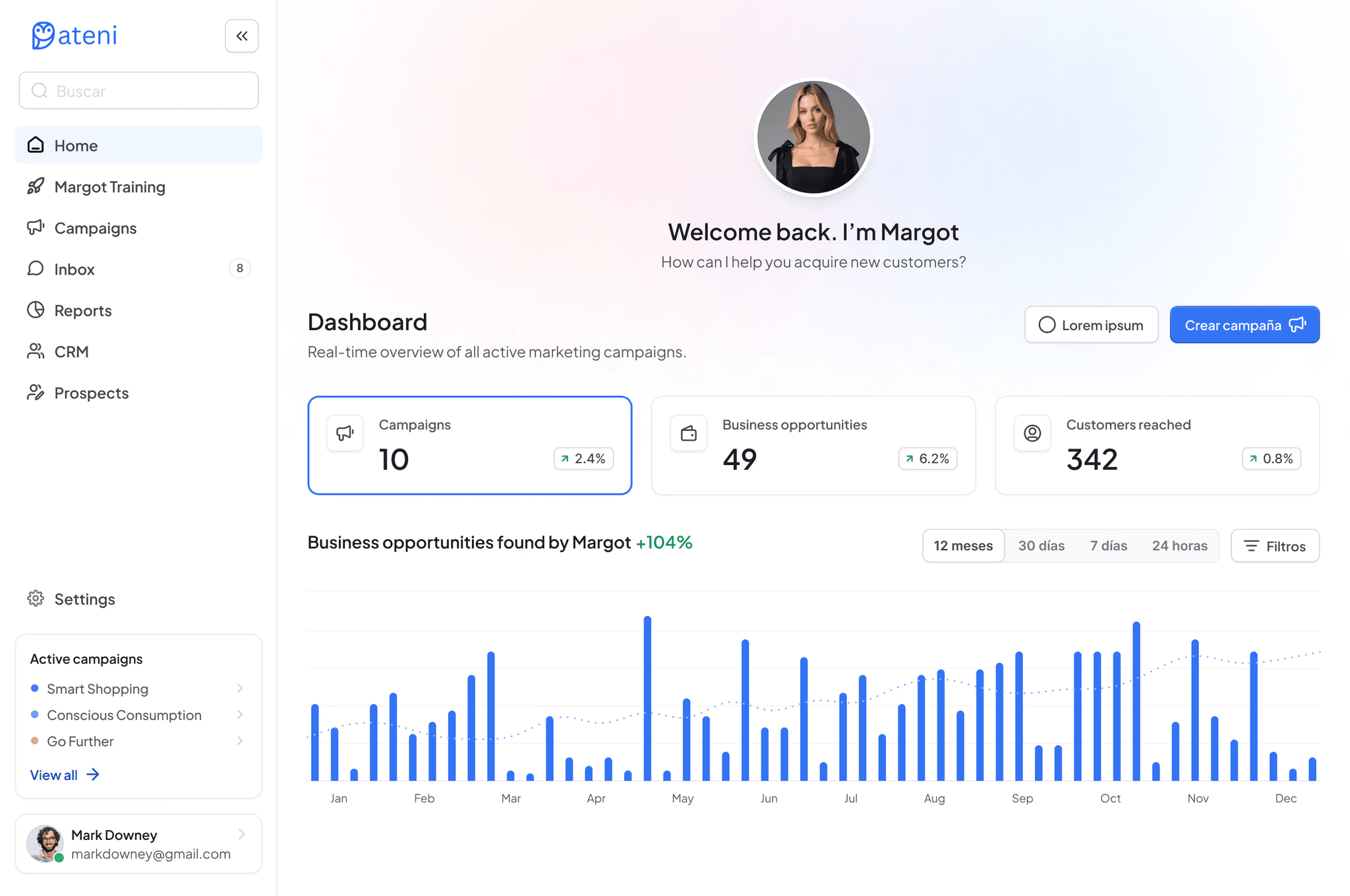 Diseño de landing page minimalista creada por Laura León