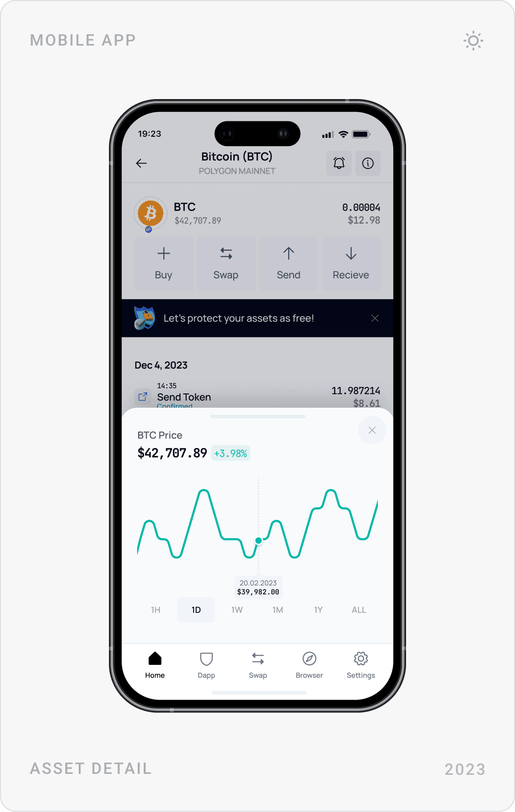 Modern Mobile Crypto Asset Detail Design