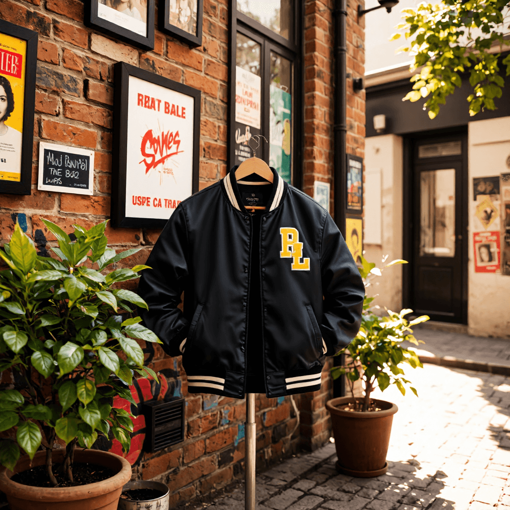 product photography of varsity jacket