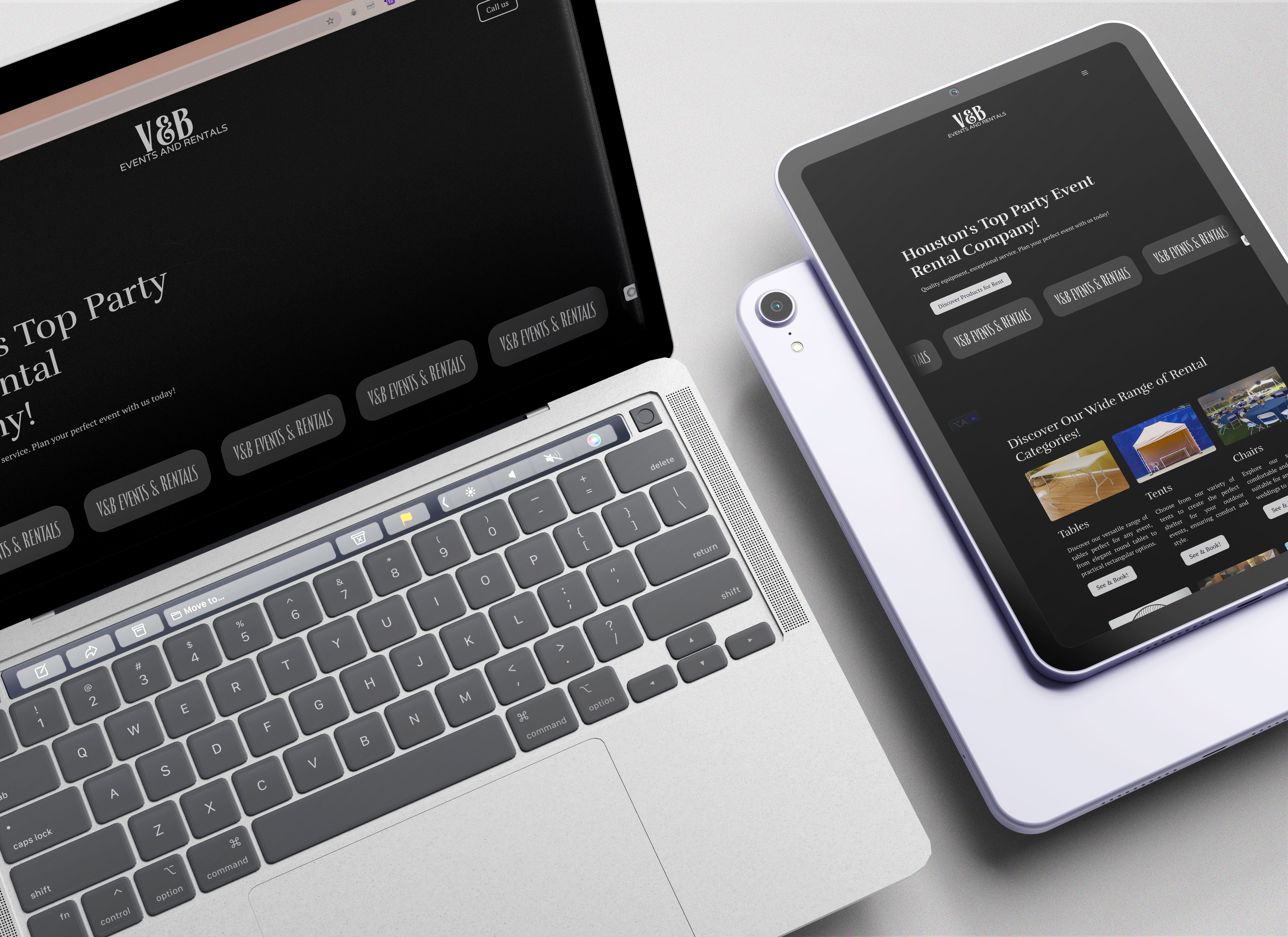 V&B Events and rentals Web Development