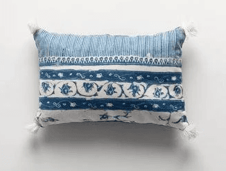 JW Anderson × The Dyeworks — 20th Century Java Indigo Batik Medium Lavender Pillow.