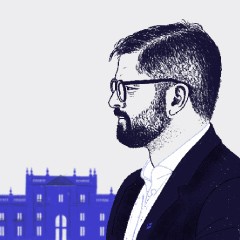 Portada de Cumplimiento del Programa de Gobierno del Presidente Boric 2022-2026: Informe final, seguimiento gubernamental de IdeaPaís, mostrando una ilustración de Gabriel Boric con La Moneda detrás en color azul. 