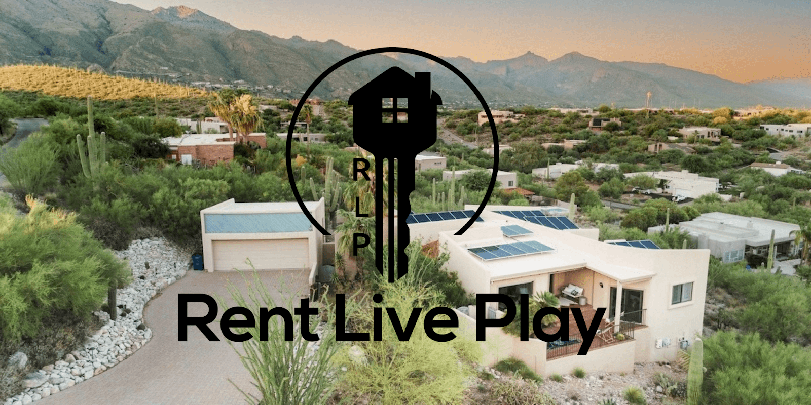 "Rent Live Play logo, offering luxury short-term rentals with personalized, immersive experiences that connect guests to local culture and surroundings."