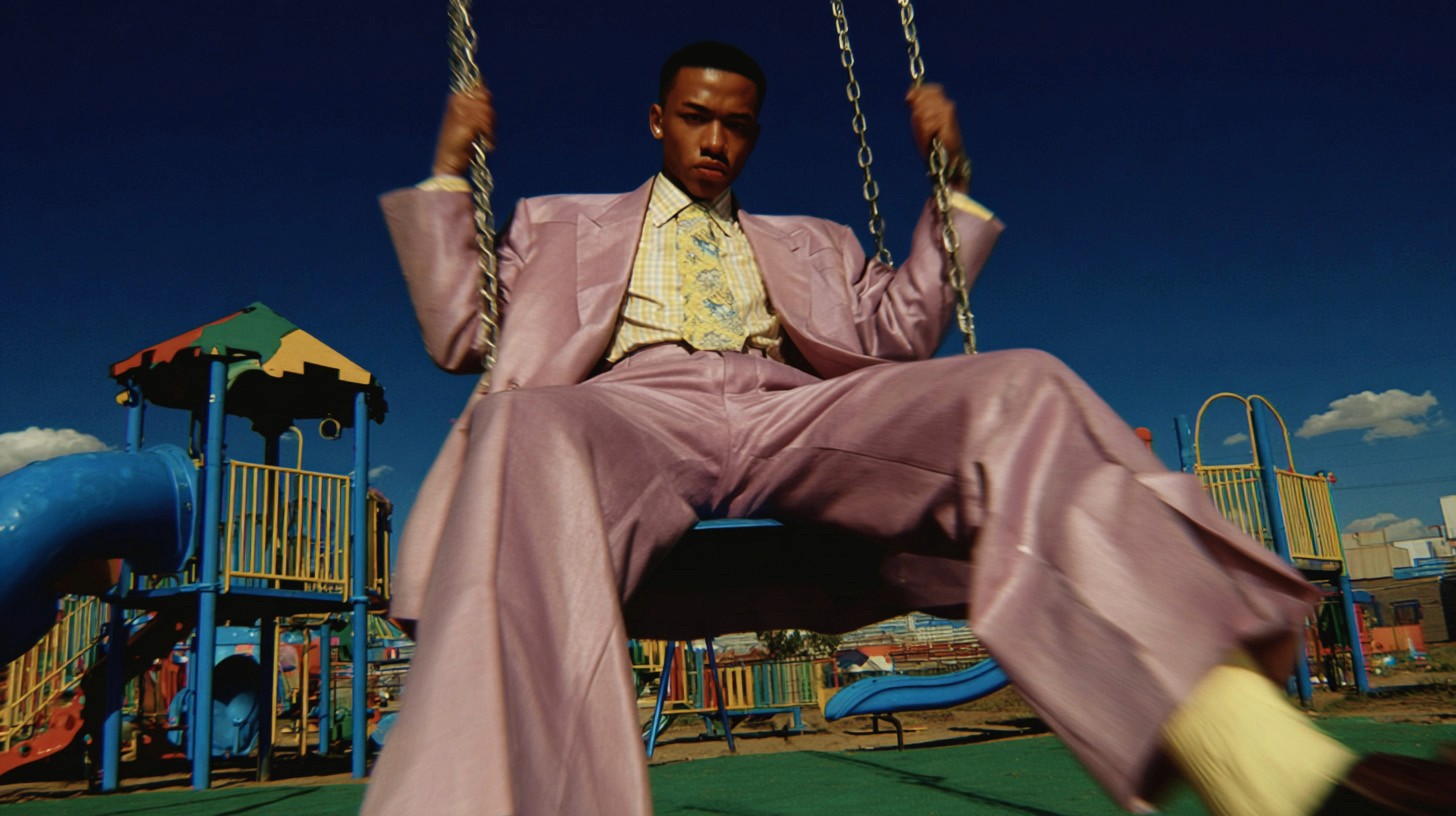 A kid practicing surfing