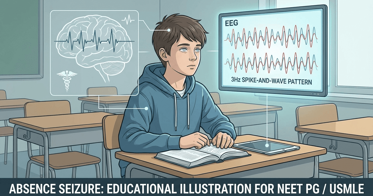 Cover: Absence Seizure in a Child: Diagnosing Childhood Epilepsy for NEET PG and USMLE (2026)