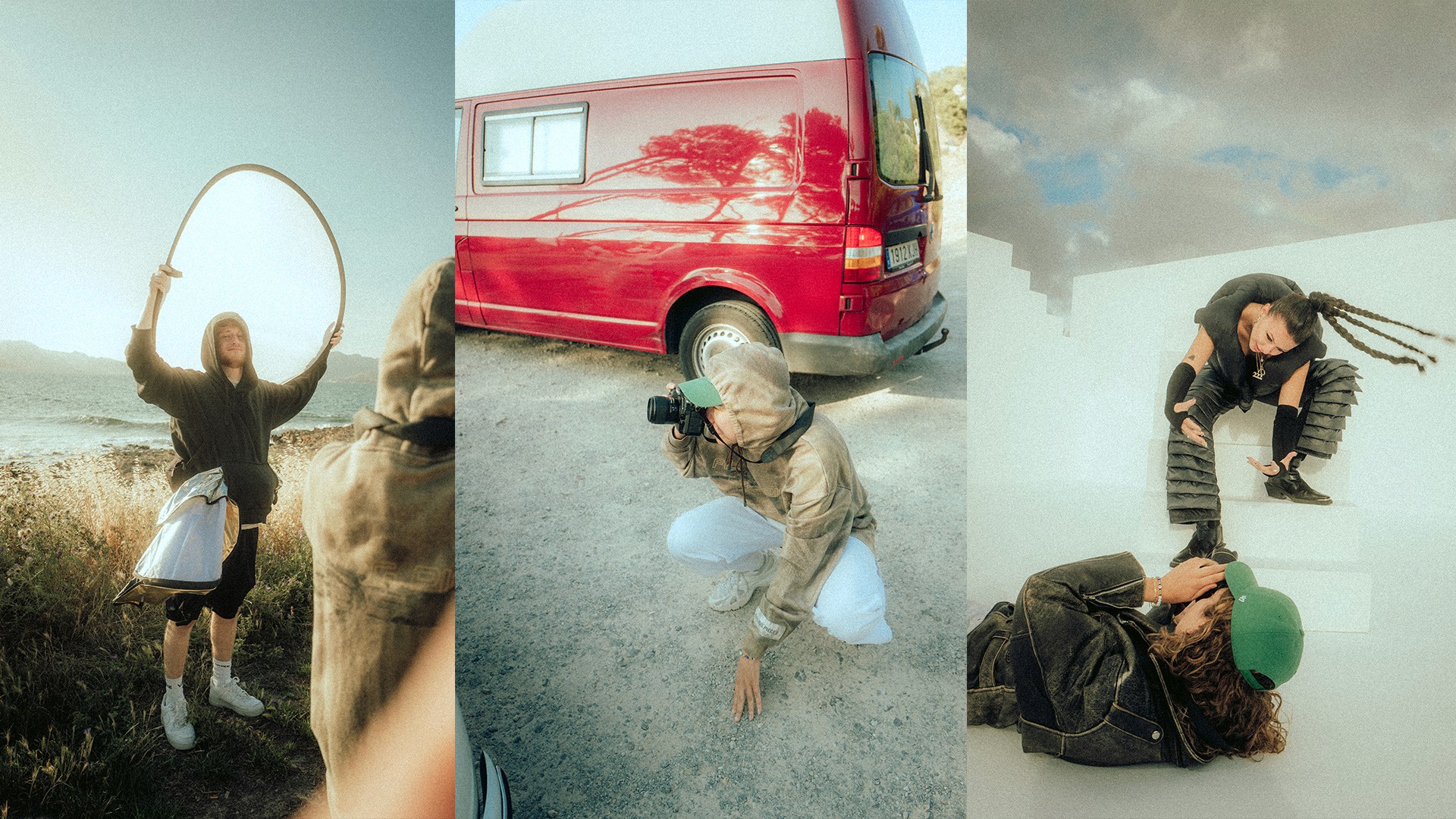 shari, sängerin in porsche 1 oldtimer on mallorca island in sunshine, photografer on streets in palma