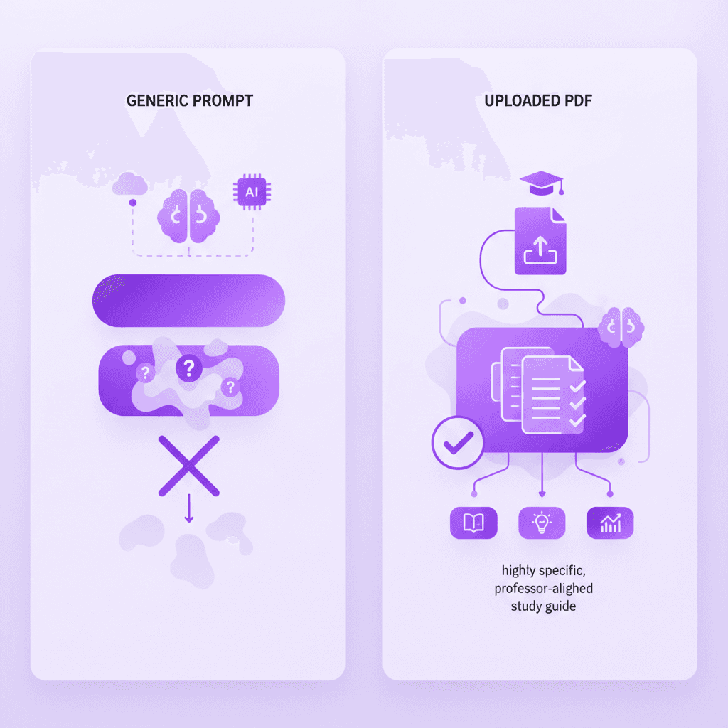 Comparison of RAG document uploads versus generic AI prompting