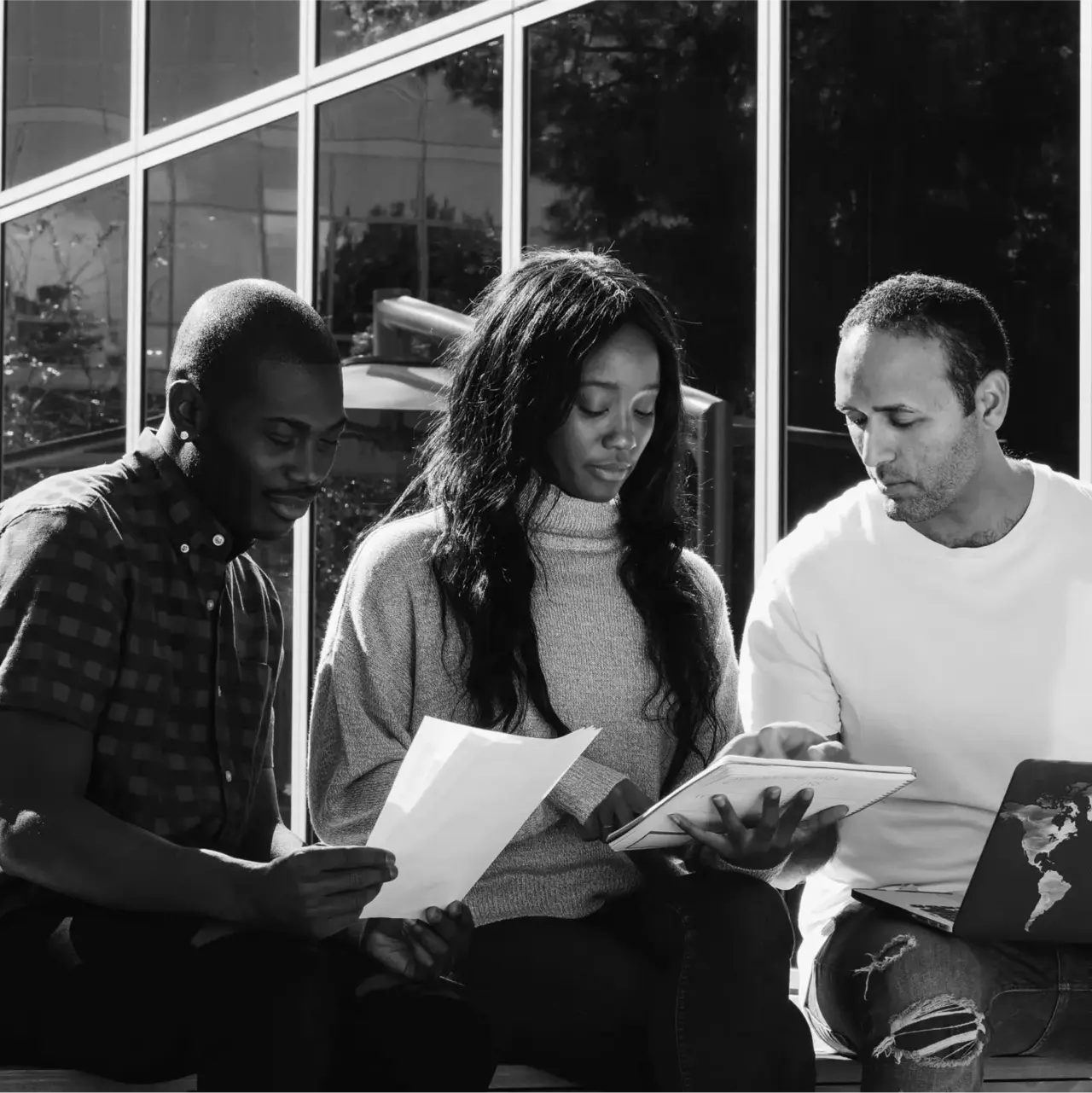 The musicians negotiating a music contract.