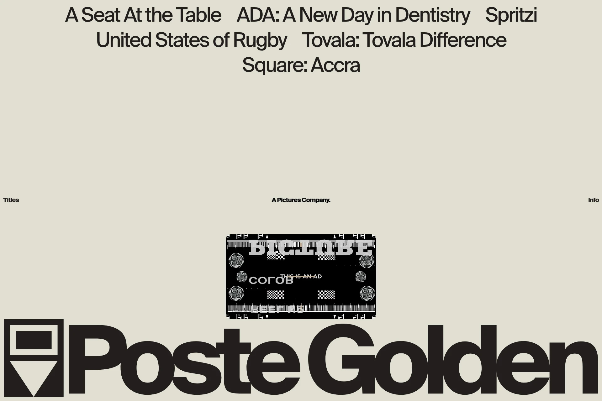 Screenshot of Poste Golden website