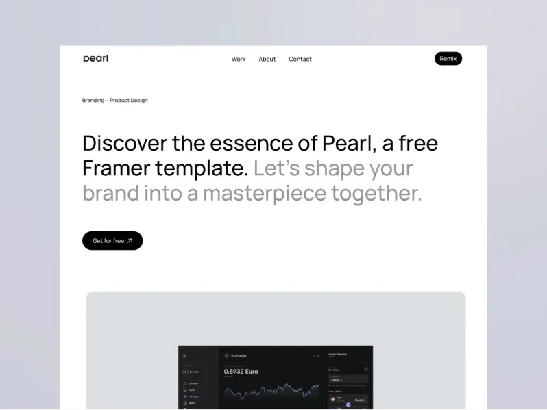 pearl framer website template