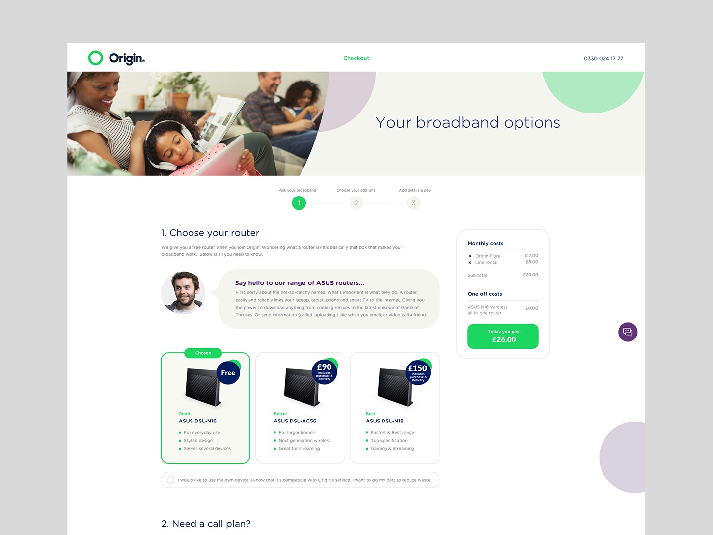 Origin Broadband Website Step 2