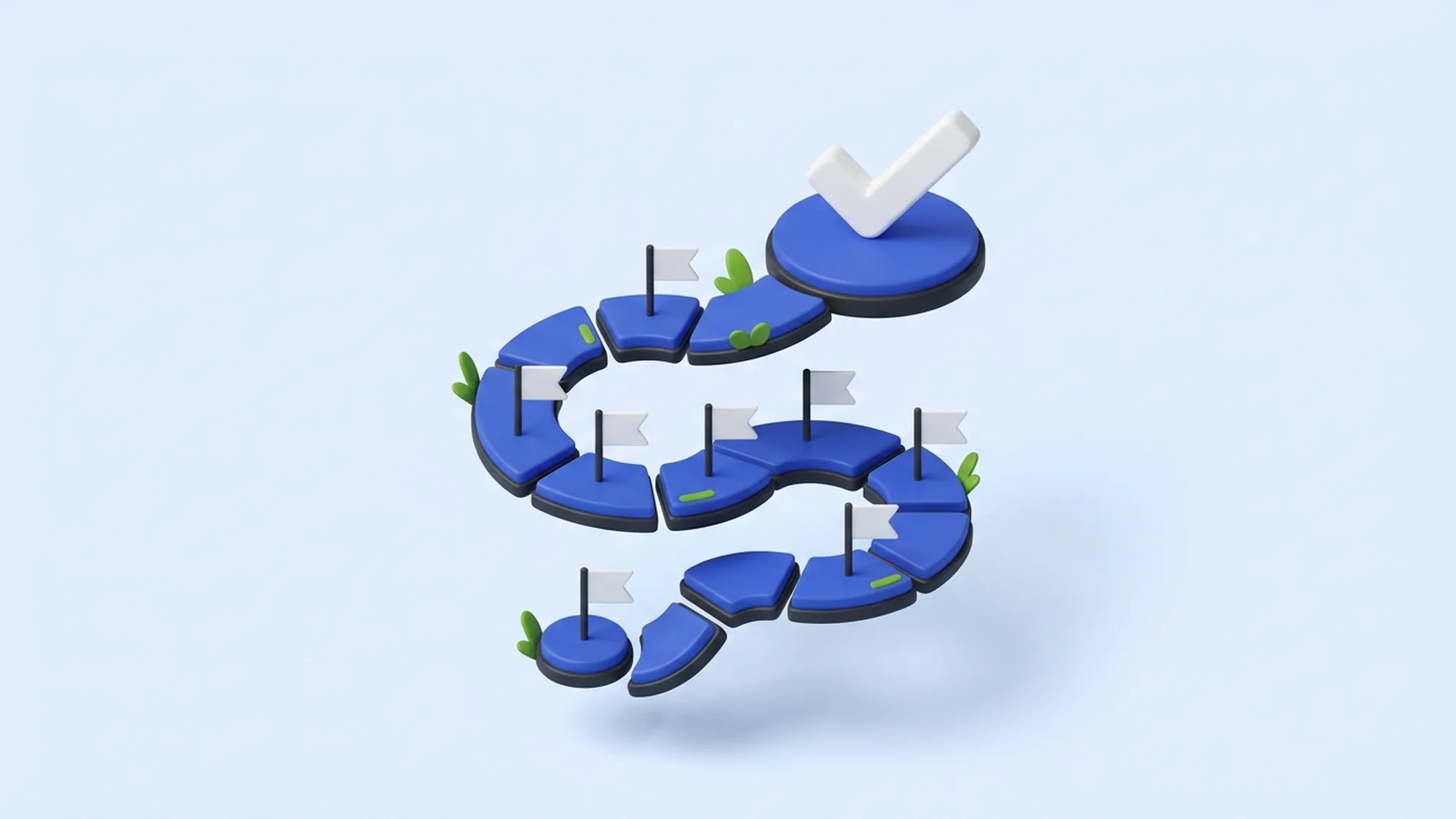 Illustration 3D des 8 étapes d'un projet de BPO externalisation
