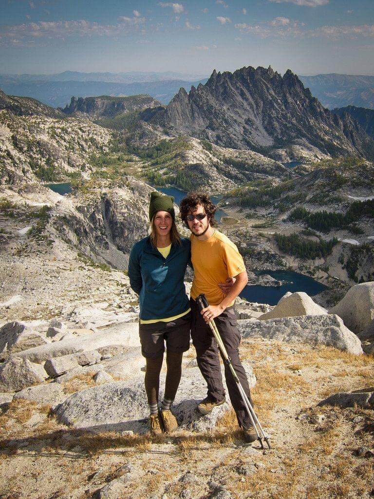 Abby and her husband hiking in the Enchantments